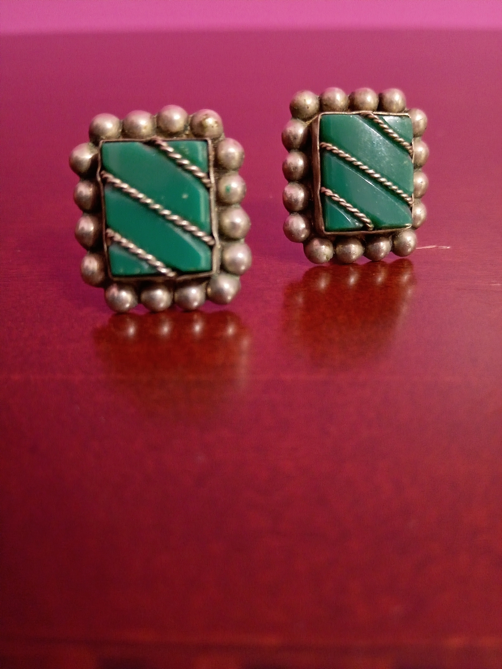 Mexico Silver Screw Back Earrings 925 Silver